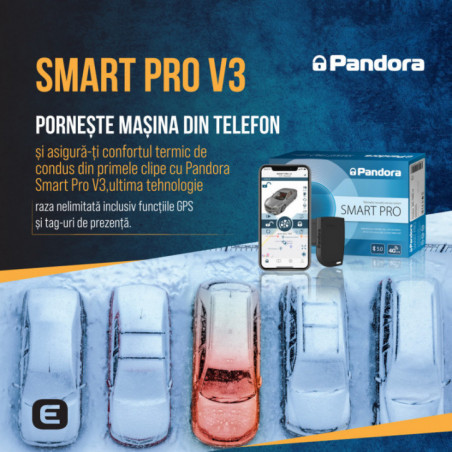 Kit pornire motor Pandora Smart Pro V3  cu taguri VW Passat B6 2005-2010, aplicatie telefon 4G, GPS (montaj inclus)