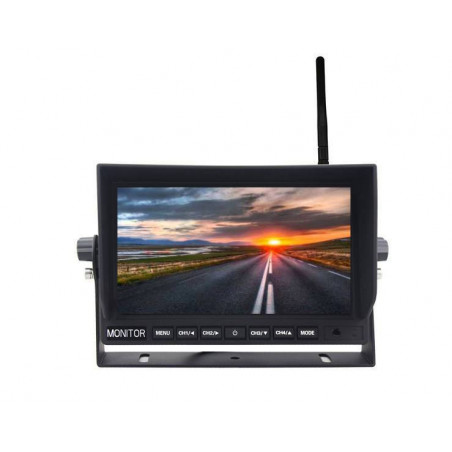 Monitor wireless cu ecran digital TFT de 7" pentru dube camioane si utilaje cu 4 canale video wireless Edotec EDT-CM709MDW-4