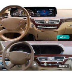 Navigatie dedicata si ceasuri digitale 12.3" Mercedes S Klass W221 octa core 8+128 qualcomm internet carplay 4g EDT-W221-DUAL12.3