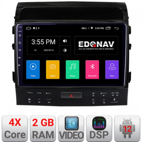 Navigatie dedicata Edonav Toyota Landcruiser 200 V8 2007-2015 cu navi si 360  Android radio gps internet 2+32 KIT-381-360+EDT-E209