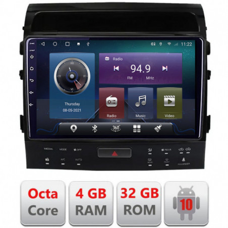 Navigatie dedicata Edonav Toyota Landcruiser 200 V8 2007-2015 cu navi si 360  Android radio gps internet Octa core 4+32 KIT-381-360+EDT-E409