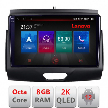 Navigatie dedicata Lenovo Ford Ranger 2015- cu cd Octacore, 8 Gb RAM, 128 Gb Hdd, 4G, Qled 2K, DSP, Carplay AA, 360,Bluetooth