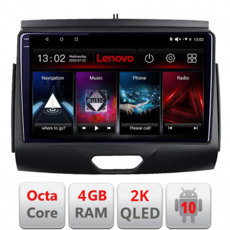 Navigatie dedicata Lenovo Ford Ranger 2015- cu cd , Octacore Qualcomm, 4Gb RAM, 64Gb Hdd, 4G, Qled 2K, DSP, Carplay, Bluetooth