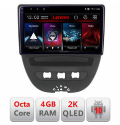 Navigatie dedicata Lenovo Citroen C1 Peugeot 107 Toyota Aygo 2005-2014 , Octacore Qualcomm, 4Gb RAM, 64Gb Hdd, 4G, Qled 2K, DSP, Carplay, Bluetooth
