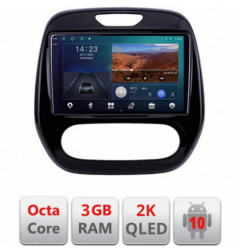 Navigatie dedicata Renault Captur 2013-2020  Android ecran Qled 2K Octa Core 3+32 carplay android auto KIT-captur-v2+EDT-E309v3v3-2K