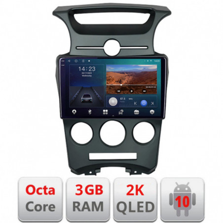 Navigatie dedicata Kia Carens 2006-2012 clima automata  Android ecran Qled 2K Octa Core 3+32 carplay android auto KIT-carens-2006+EDT-E309v3v3-2K
