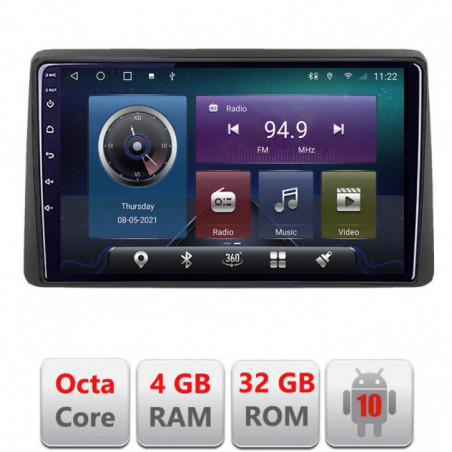 Navigatie dedicata Edonav Dacia Duster 2023-  Android radio gps internet Octa core 4+32 KIT-duster2023+EDT-E409