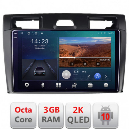 Navigatie dedicata Ford Fiesta MK5 2002-2008  Android ecran Qled 2K Octa Core 3+32 carplay android auto KIT-fiesta-mk5+EDT-E309v3v3-2K