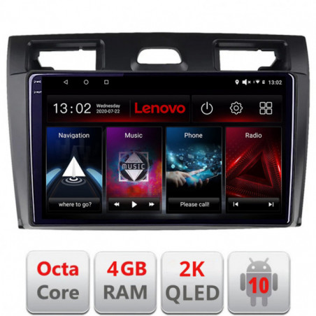 Navigatie dedicata Lenovo Ford Fiesta MK5 2002-2008 , Octacore Qualcomm, 4Gb RAM, 64Gb Hdd, 4G, Qled 2K, DSP, Carplay, Bluetooth