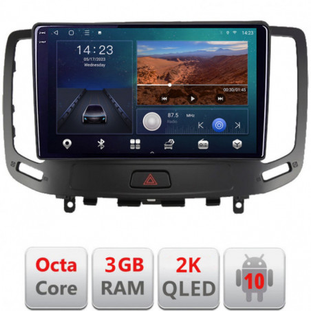 Navigatie dedicata Infiniti G35 G37 2006-2013  Android ecran Qled 2K Octa Core 3+32 carplay android auto KIT-G25+EDT-E309v3v3-2K