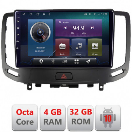 Navigatie dedicata Edonav Infiniti G35 G37 2006-2013  Android radio gps internet Octa core 4+32 KIT-G25+EDT-E409