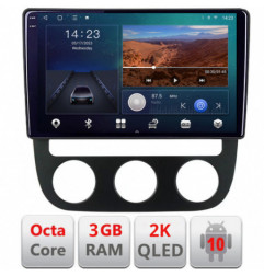 Navigatie dedicata VW Golf 5 2004-2010 clima automatica  Android ecran Qled 2K Octa Core 3+32 carplay android auto KIT-golf5-automatic+EDT-E309v3v3-2K