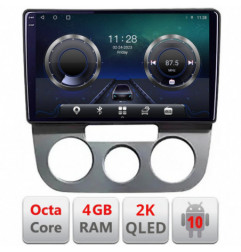 Navigatie dedicata Edonav VW Golf 5 2004-2010 clima manuala  Android ecran Qled 2K Octa core 4+32 KIT-golf5-manual+EDT-E409-2K