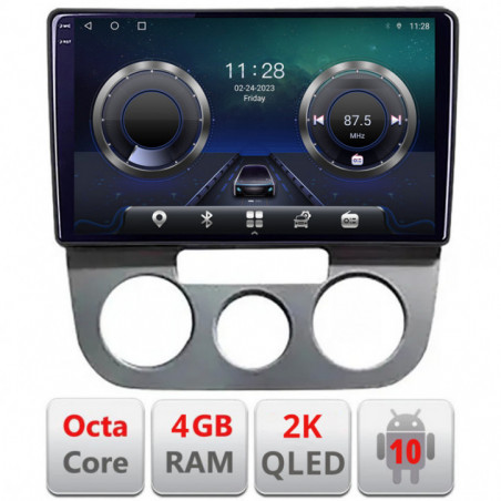 Navigatie dedicata Edonav VW Golf 5 2004-2010 clima manuala  Android ecran Qled 2K Octa core 4+32 KIT-golf5-manual+EDT-E409-2K