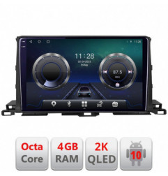 Navigatie dedicata Edonav Toyota Highlander 2013-2018  Android ecran Qled 2K Octa core 4+32 KIT-highlander13+EDT-E410-2K