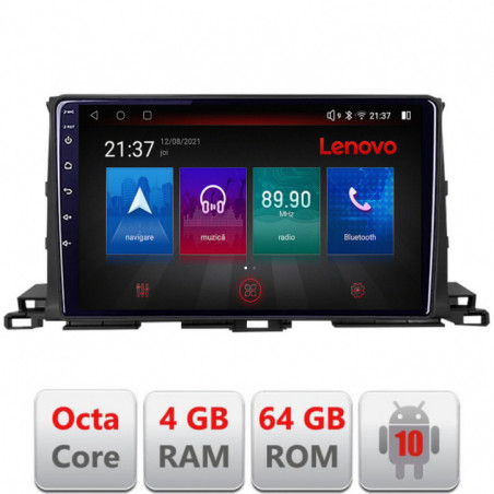 Navigatie dedicata Lenovo Toyota Highlander 2013-2018  Android radio gps internet Octa Core 4+64 LTE KIT-highlander13+EDT-E510-PRO