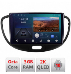 Navigatie dedicata Hyundai I10 2007-2013  Android ecran Qled 2K Octa Core 3+32 carplay android auto KIT-i10-2007+EDT-E309v3v3-2K