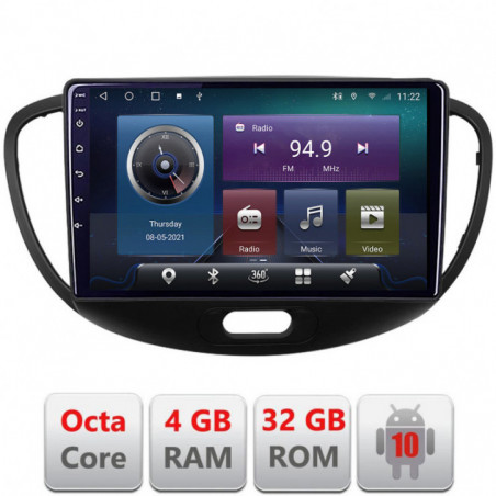 Navigatie dedicata Edonav Hyundai I10 2007-2013  Android radio gps internet Octa core 4+32 KIT-i10-2007+EDT-E409