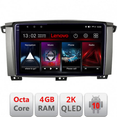 Navigatie dedicata Lenovo Toyota Land Cruiser L100 2002-2006 , Octacore Qualcomm, 4Gb RAM, 64Gb Hdd, 4G, Qled 2K, DSP, Carplay, Bluetooth