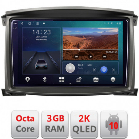 Navigatie dedicata Toyota Land Cruiser L100 2002-2006  Android ecran Qled 2K Octa Core 3+32 carplay android auto KIT-L105-automatic+EDT-E310v3v3-2K
