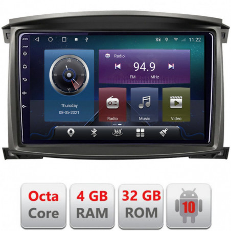 Navigatie dedicata Edonav Toyota Land Cruiser L100 2002-2006  Android radio gps internet Octa core 4+32 KIT-L105-automatic+EDT-E410