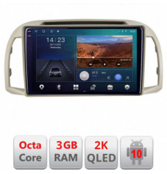 Navigatie dedicata Nissan Micra 2002-2010  Android ecran Qled 2K Octa Core 3+32 carplay android auto KIT-micra2003+EDT-E309v3v3-2K
