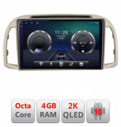 Navigatie dedicata Edonav Nissan Micra 2002-2010  Android ecran Qled 2K Octa core 4+32 KIT-micra2003+EDT-E409-2K