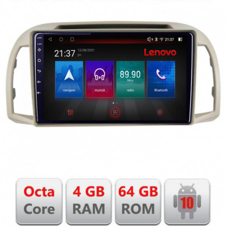 Navigatie dedicata Lenovo Nissan Micra 2002-2010  Android radio gps internet Octa Core 4+64 LTE KIT-micra2003+EDT-E509-PRO