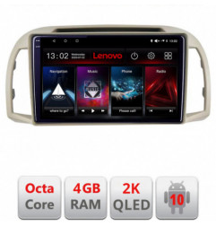 Navigatie dedicata Lenovo Nissan Micra 2002-2010 , Octacore Qualcomm, 4Gb RAM, 64Gb Hdd, 4G, Qled 2K, DSP, Carplay, Bluetooth