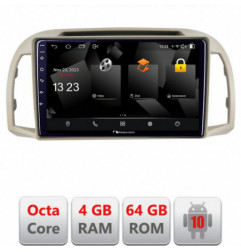 Navigatie dedicata Nakamichi Nissan Micra 2002-2010 Android Octa Core 720p 4+64 DSP 360 camera carplay android auto