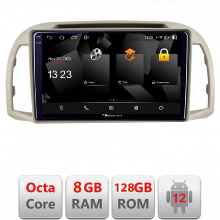 Navigatie dedicata Nakamichi Nissan Micra 2002-2010 Android radio gps internet octa core 8+128 carplay android auto