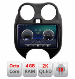 Navigatie dedicata Edonav Nissan Micra 2010-2014  Android ecran Qled 2K Octa core 4+32 KIT-micra2010+EDT-E409-2K