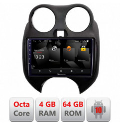 Navigatie dedicata Nakamichi Nissan Micra 2010-2014 Android Octa Core 720p 4+64 DSP 360 camera carplay android auto