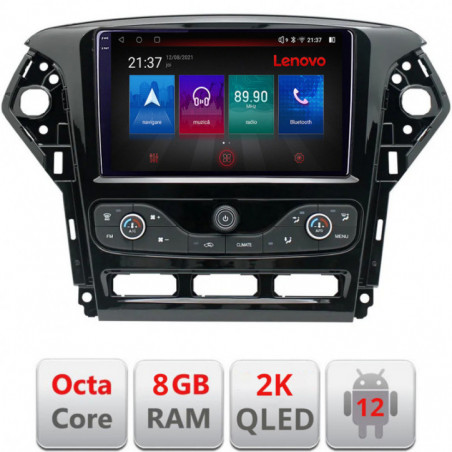 Navigatie dedicata Lenovo Ford Mondeo 2011-2014 Octacore, 8 Gb RAM, 128 Gb Hdd, 4G, Qled 2K, DSP, Carplay AA, 360,Bluetooth