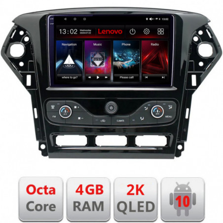 Navigatie dedicata Lenovo Ford Mondeo 2011-2014 , Octacore Qualcomm, 4Gb RAM, 64Gb Hdd, 4G, Qled 2K, DSP, Carplay, Bluetooth