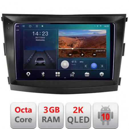 Navigatie dedicata SsangYong Tivoli 2015-2019  Android ecran Qled 2K Octa Core 3+32 carplay android auto kit-tivoli2015+EDT-E309v3v3-2K