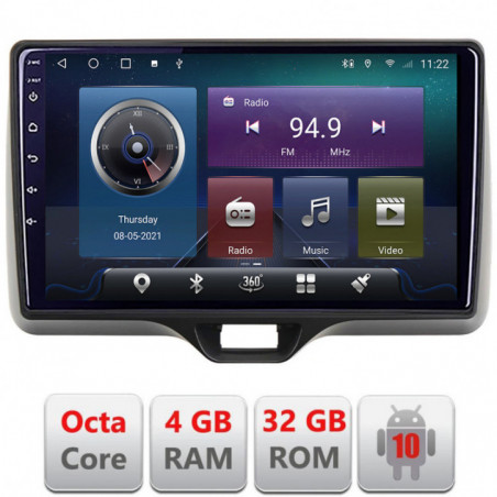 Navigatie dedicata Edonav Toyota Yaris 2020-  Android radio gps internet Octa core 4+32 kit-yaris2020+EDT-E410