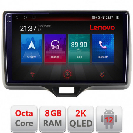 Navigatie dedicata Lenovo Toyota Yaris 2020- Octacore, 8 Gb RAM, 128 Gb Hdd, 4G, Qled 2K, DSP, Carplay AA, 360,Bluetooth