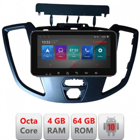Navigatie dedicata Lenovo Ford Transit 2015-2020  Android radio gps internet Octa Core 4+64 LTE ecran de 10.33' wide kit-turneo-custom+EDT-E511-pro
