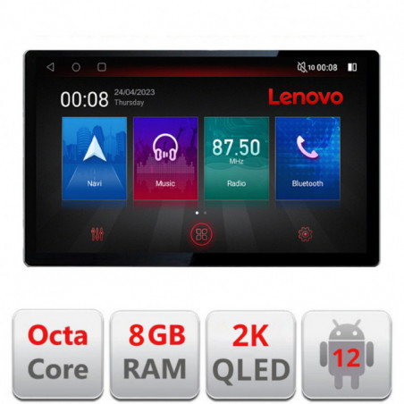 Navigatie dedicata Lenovo Nissan Micra 2002-2010, Ecran 2K QLED 13",Octacore,8Gb RAM,128Gb Hdd,4G,360,DSP,Carplay,Bluetooth