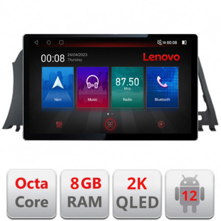 Navigatie dedicata Lenovo MARCA, Ecran 2K QLED 13",Octacore,8Gb RAM,128Gb Hdd,4G,360,DSP,Carplay,Bluetooth