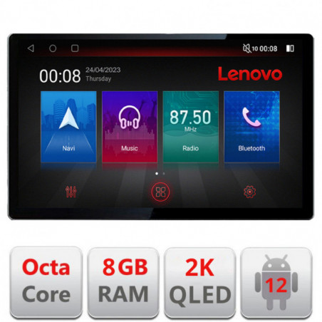 Navigatie dedicata Lenovo Suzuki Splash Opel Agila 2008-2014, Ecran 2K QLED 13",Octacore,8Gb RAM,128Gb Hdd,4G,360,DSP,Carplay,Bluetooth