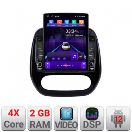 Navigatie dedicata Edonav Renault Captur 2013-2020  Android radio gps internet quad core 2+32 ecran vertical 9.7" KIT-captur-v2+EDT-E708