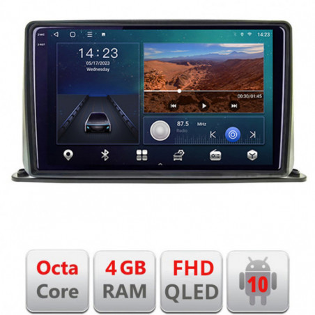 Navigatie universala 2din-1  Android Ecran QLED octa core 4+64 carplay android auto KIT-2din-1+EDT-E309V3