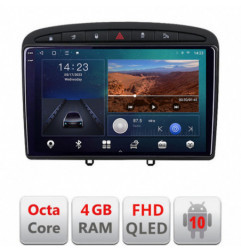Navigatie dedicata Peugeot 308 Quad Core B-038  Android Ecran QLED octa core 4+64 carplay android auto KIT-038+EDT-E309V3