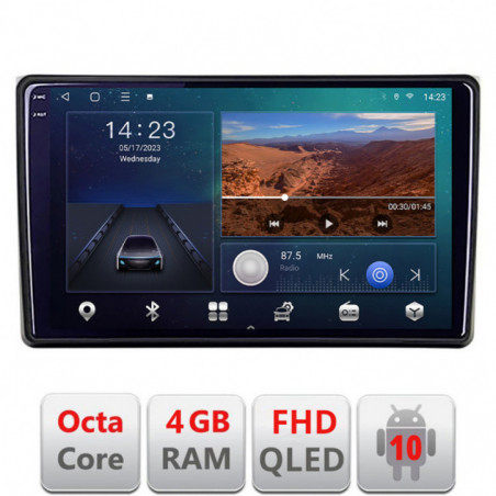 Navigatie dedicata Audi A4 B6 Quad Core B-050  Android Ecran QLED octa core 4+64 carplay android auto KIT-050+EDT-E309V3