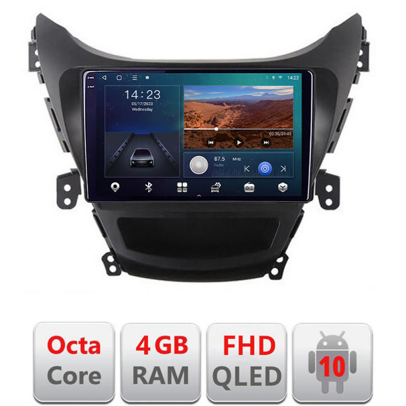 Navigatie dedicata Hyundai Elantra 2011-2013 B-092  Android Ecran QLED octa core 4+64 carplay android auto KIT-092+EDT-E309V3