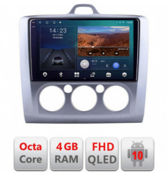 Navigatie dedicata Ford Focus 2 Manual B-140-manual  Android Ecran QLED octa core 4+64 carplay android auto KIT-140-MANUAL+EDT-E309V3