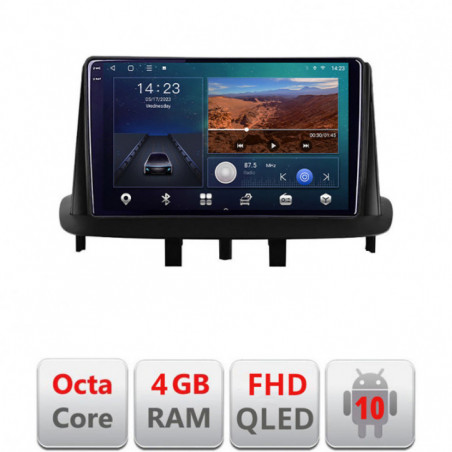 Navigatie dedicata Renault Megane 3 B-145  Android Ecran QLED octa core 4+64 carplay android auto KIT-145+EDT-E309V3