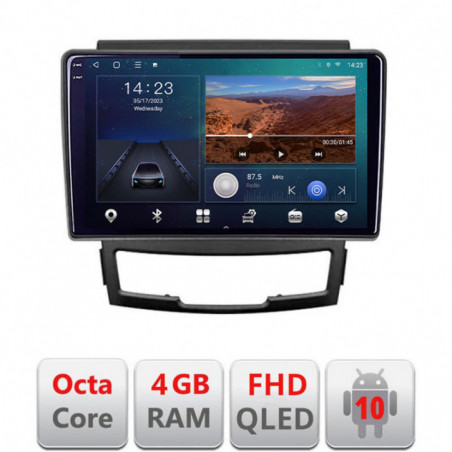 Navigatie dedicata Ssangyong Korando 2011-2013 B-159  Android Ecran QLED octa core 4+64 carplay android auto KIT-159+EDT-E309V3